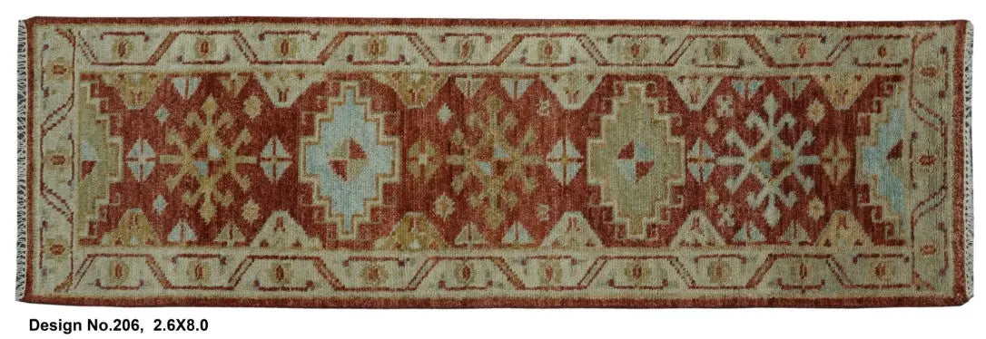 Hand knotted Indian Modern Rug 2'6" x 8'0" ABC Rugs Kilims